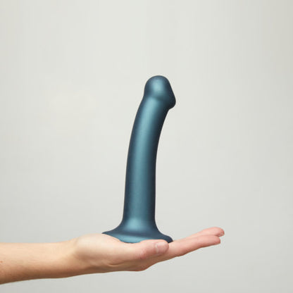strap-on-me-duck-egg-blue-metallic-shine-mono-density-dildo-medium